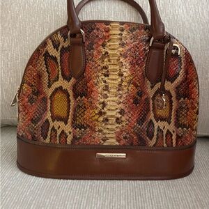 Brahmin Georgina Mult Bridgeport Dome Satchel Python Snake Leather